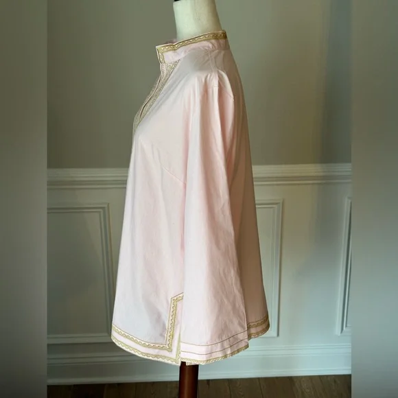 Nicoblu Maharani Tunic Blush Pink Embroidered in Gold Filigree Top size PXL - Picture 6 of 13
